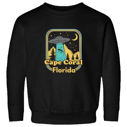 Aliens UFO Cape Coral Florida UFO Alien Hunter 80s State Pride Sweatshirts