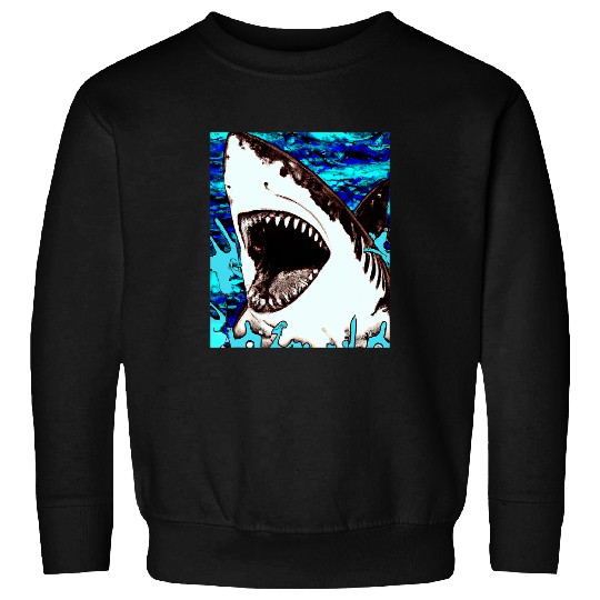 Shark Pet Pop Art Great White Shark Scuba Diving Sweatshirts