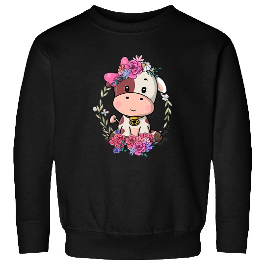 Cow Pet Strawberry Cow Cute Cow Floral Cow Sweatshirts