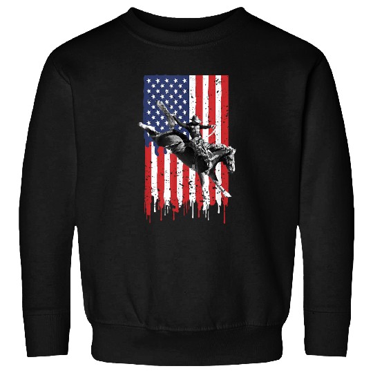 Horse Pet Howdy USA Cowboy USA Lover Horse Riding USA Flag Sweatshirts