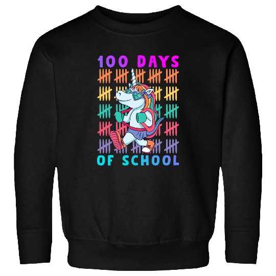 Unicorn Pet 100th Day Of School boys and girls cute Unicorn rainbow 2 Sweatshirts