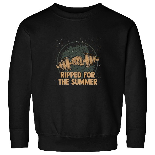 Ripped for the Summer Workout Funny Gym Humor Fitness Joke Sweatshirts