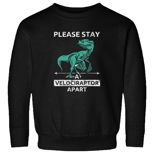 Dinosaur Pet Please Stay A Velociraptor Apart Sweatshirts