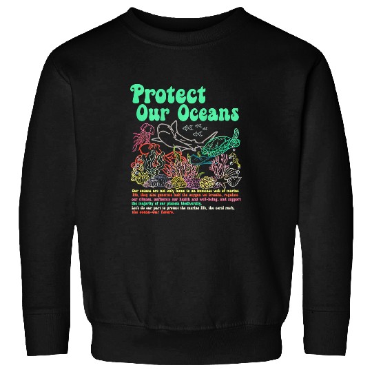 Shark Pet Respect The Locals Protect Our Oceans Shark Surfing Back Sweatshirts