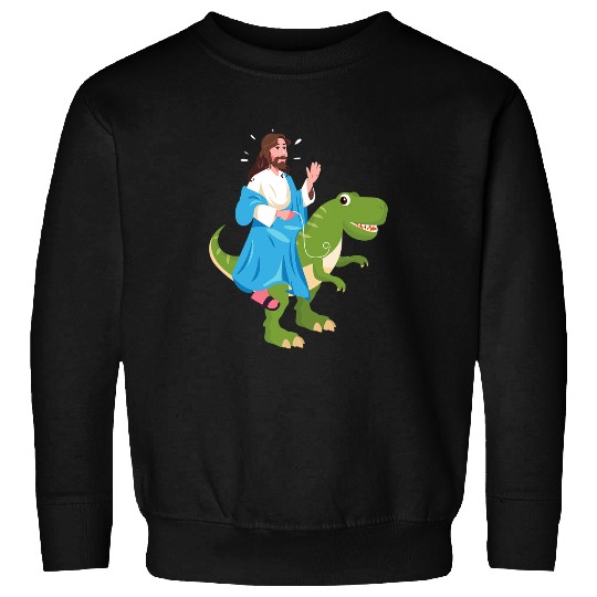 Dinosaur Pet Funny Jesus Riding Dinosaur Christian Dino Lover Sweatshirts