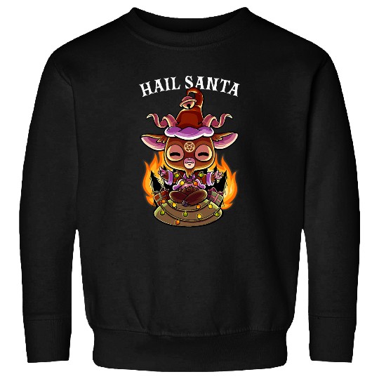Goats Pet Christmas Hail Santa Satanism Goats Baphomest Atheist Satan Sweatshirts