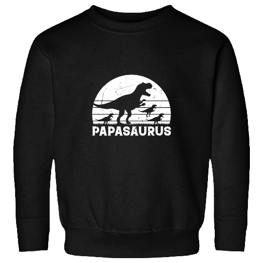 Dinosaur Pet Mens Papasaurus with three Kids Papa Dinosaur Papasaurus Sweatshirts