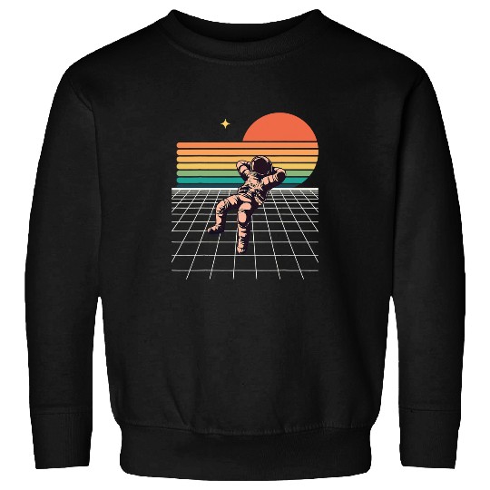 Discover Astronaut Job Relaxing in Space To The Moon Cool Retro Style Sweatshirts