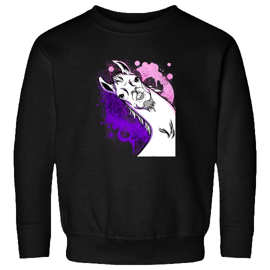 Llama Pet Cute Wry Face Llama Surprise Sweatshirts