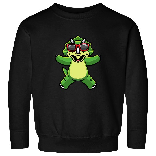 Dinosaur Pet Dancing Dinosaur Triceratops With Sunglasses Dino Boys Girls Sweatshirts