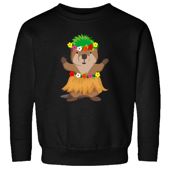 Beaver Pet Funny Luau Party Aloha Hawaii Hula Sweatshirts