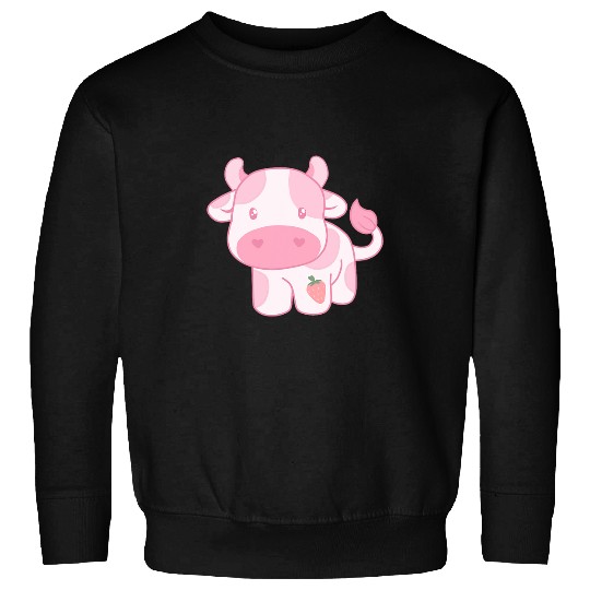 Cow Pet Strawberry Cow Cute Pink Pastel Sweatshirts