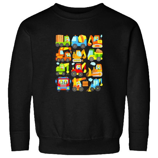 Excavator Fun 1 construction vehicles machinery construction site crane excavator concrete mixer Sweatshirts