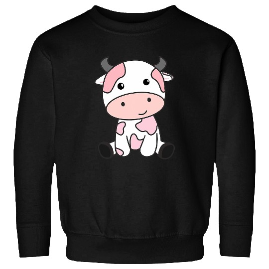 Cow Pet Strawberry Cow Cute Pink Strawberry Cow Kawaii Sweatshirts