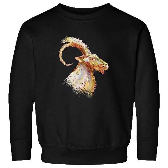 Goats Pet Capricorn Watercolour Drawing Art Artist Gifts Goats Sheep Sweatshirts