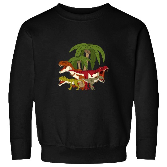 Dinosaur Pet Tropical Roaring TRex Roar Dino Palm Trees Sweatshirts