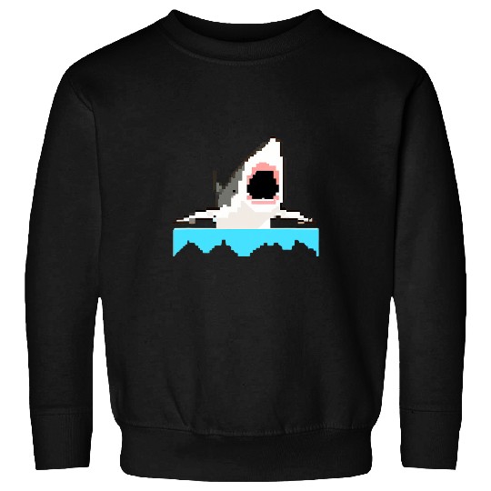 Shark Pet Pixel Art Pixel Shark Scuba Diving Retro Gamer 15 Sweatshirts
