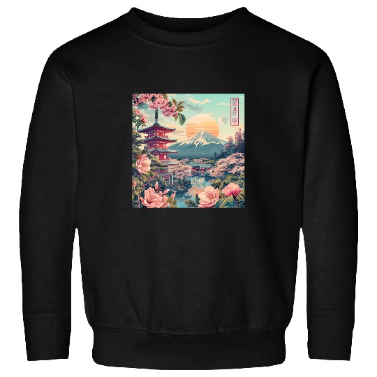 Japanese Sakura Garden Geisha Mount Fuji Cherry Blossom 27 Sweatshirts