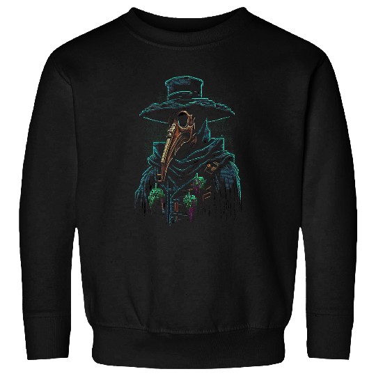 Pixelated 16 Bit Digitized Plague Doctor Retro vintages Pixel Sweatshirts
