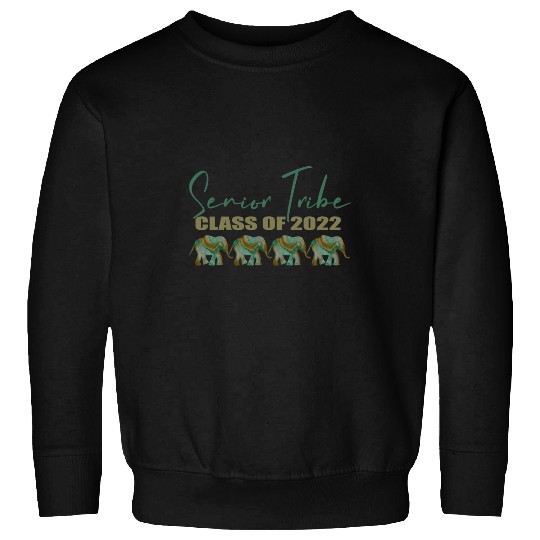 Elephant Mammal Senior Class of 2Senior Tribe Watercolor Green Sweatshirts