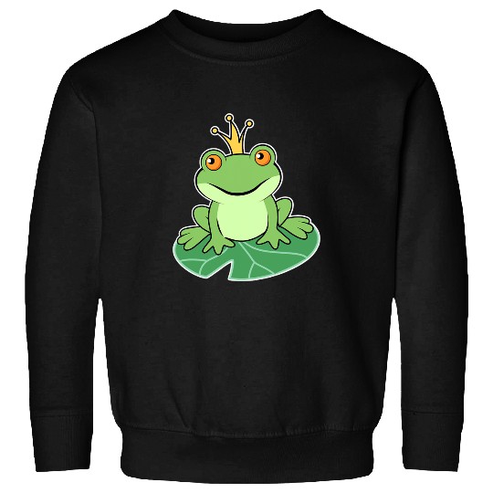 Frog Pet Cute King Frog Toad with a Crown Sweatshirts