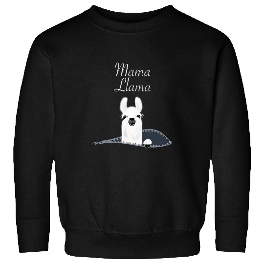 Llama Pet Cute Peeking baby Llama Mama Pouch Maternity Sweatshirts