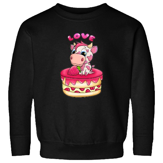 Cow Pet Strawberry Cow Design 036 Sweatshirts