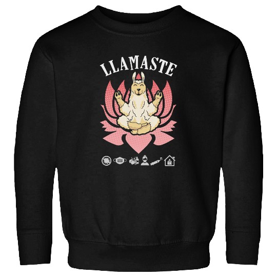Llama Pet Doing Yoga Funny Graphic Tee Plus Size Namaste Sweatshirts