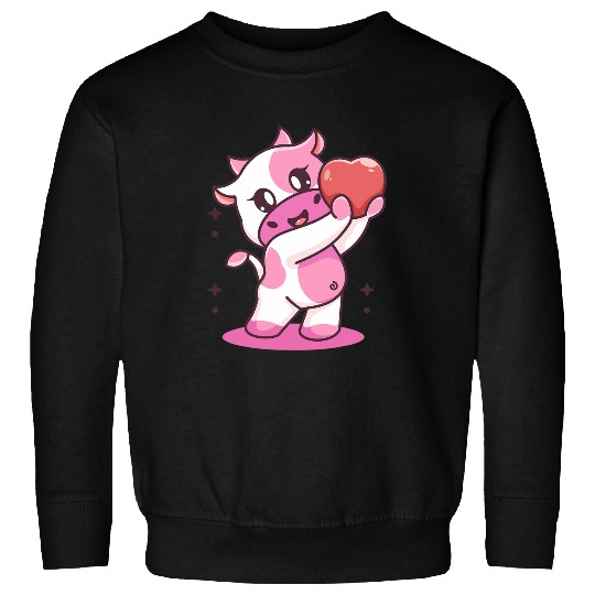 Cow Pet Strawberry Cow Funny Japanese Kawaii Strawberries Graphic Sweatshirts