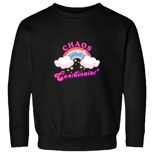 nurses Job Chaos Coordinator Retro Rainbow Teacher nurses New Mom Sweatshirts