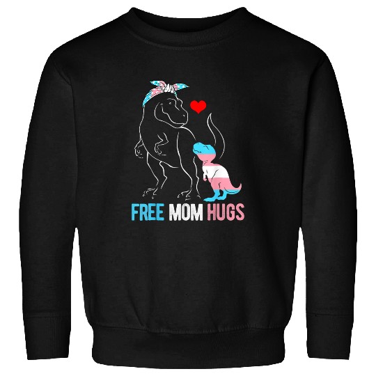 Dinosaur Pet Trans  Mom Hugs Dinosaur Mama T rexs Transgender Pride Sweatshirts