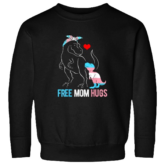 Dinosaur Pet Trans  Mom Hugs Dinosaur Mama T rexs Transgender Pride Sweatshirts