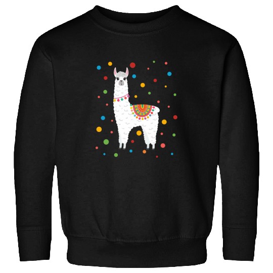 Llama Pet Dot Day  Polka Dots Dotted Llama Kid Girls Youth Sweatshirts