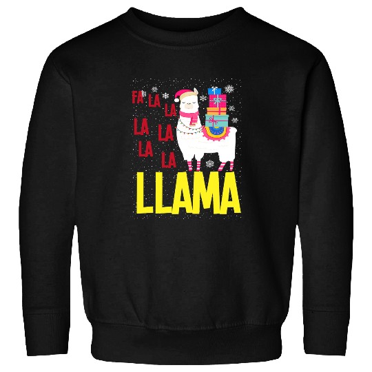 Llama Pet Fa La La Llama Christmas Snow xmass Alpaca Christmas Sweatshirts