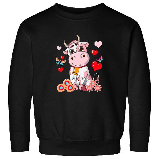 Cow Pet Cute Pink Strawberry Cow Lover Cows Pet Moo Fans Sweatshirts