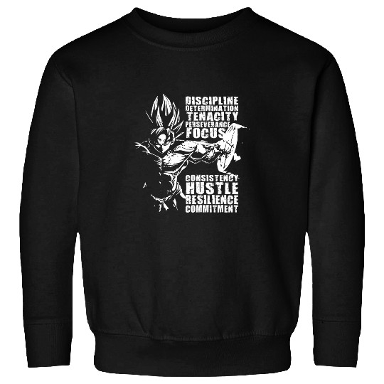 Discipline Focus Train Insaiyan Anime Gym Fitness Workout Sweatshirts