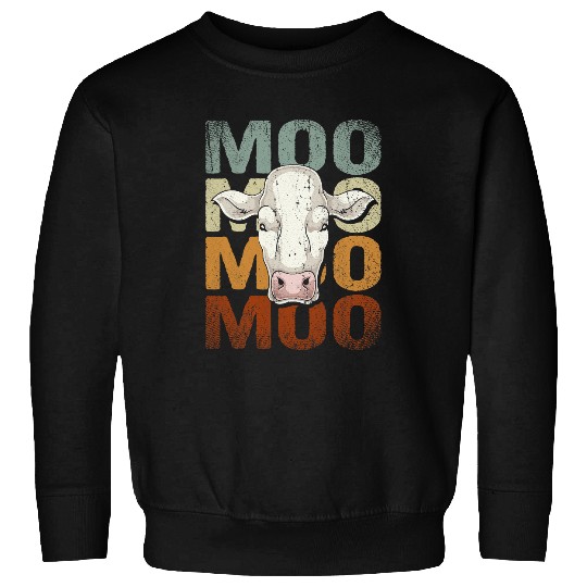 Cow Pet Funny Farm Animal Lover Moo Retro Farmer Cow Sweatshirts