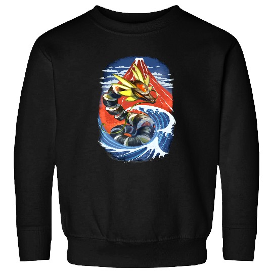 Dragon Pet Maki Sushi Set in Red Mount Fuji and Tsunami Sweatshirts