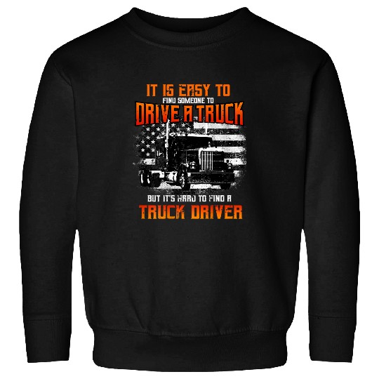Truck Fun Trucker Tractor Trailer 18 Wheeler Design On Back 4 Sweatshirts