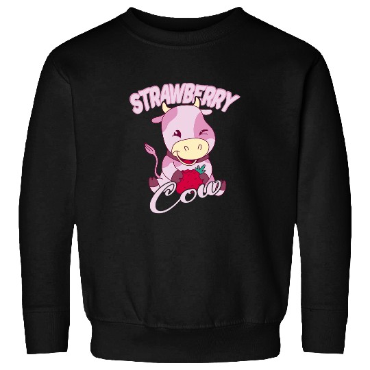 Cow Pet strawberry heifer cow strawberry milk cute abstract Sweatshirts