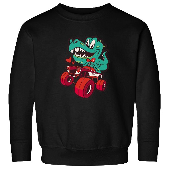 Dinosaur Pet VXL Monster Truck Muscle Car Dinosaur Boy Love Big Wheels Sweatshirts