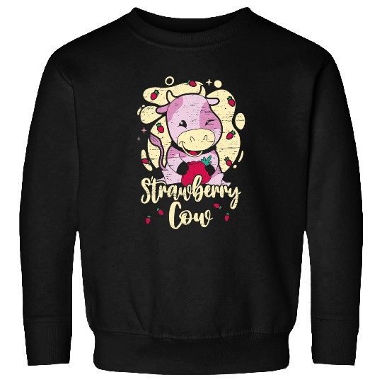 Cow Pet Strawberry Cow Kawaii Pink Cow Milky Drink Lover 479 Sweatshirts