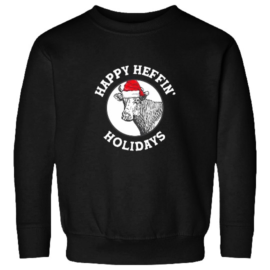 Cow Pet Funny Christmas Heifer Cow 2Happy Heffin Holidays Sweatshirts