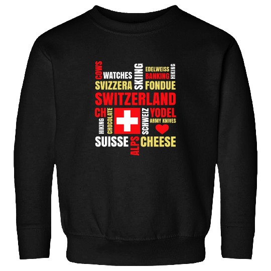Cow Pet Switzerland Alps Cows Fondue Cheese Skiing Swiss Lover Sweatshirts