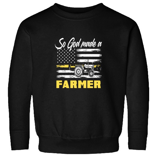 Tractor Fun driving God Made A Farmer American Flag Tractor Farmer Sweatshirts