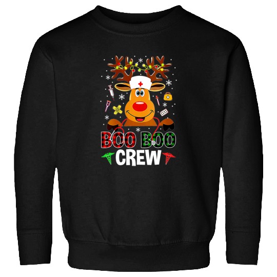 nurses Job Christmas Boo Boo Crew Reindeer nurses nurses23 12 Sweatshirts