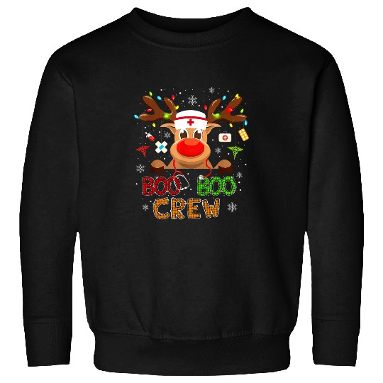 nurses Job christmas boo boo crew reindeer nurses nurses Sweatshirts