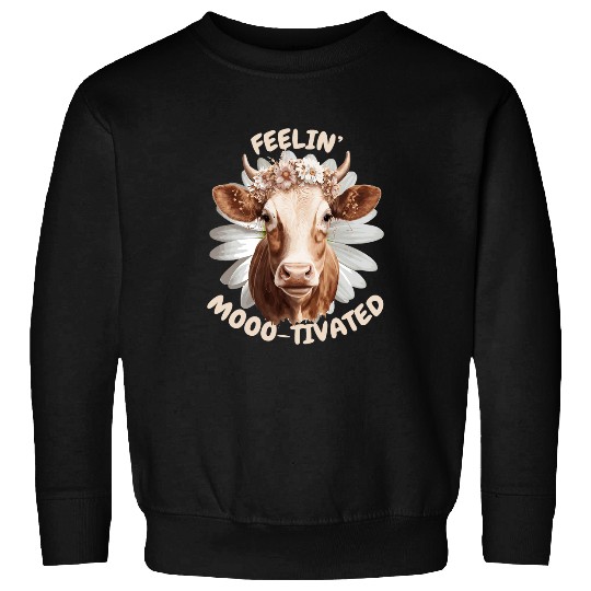Cow Pet Feeling Motivated Funny Cow Humor Farm Animal Lover Sweatshirts