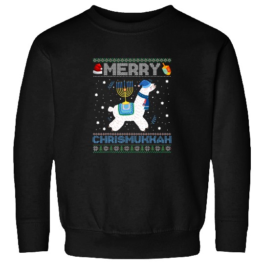 Llama Pet Ugly xmass Sweater Merry Chrismukkah Cute Llama In Santa Hat 9 Sweatshirts