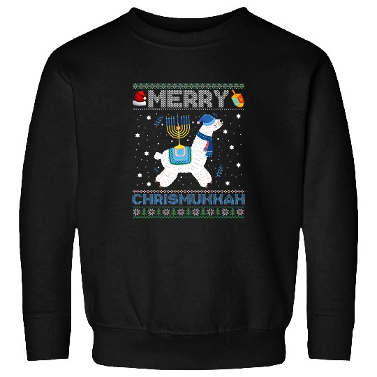 Llama Pet Ugly xmass Sweater Merry Chrismukkah Cute Llama In Santa Hat 9 Sweatshirts